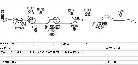MTS C110496009098 Exhaust System